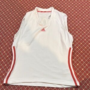 Adidas White and Red Sleeveless Top size medium